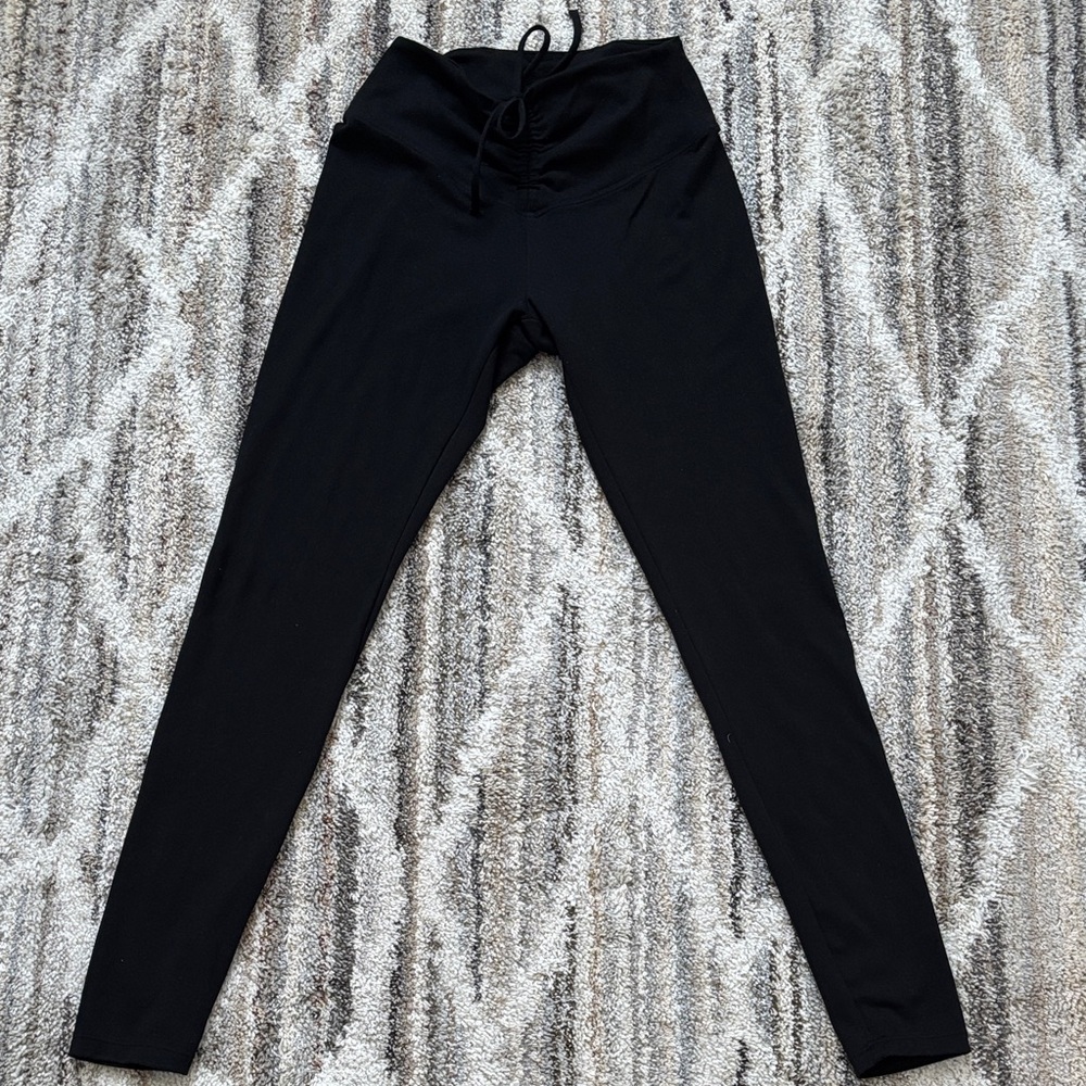 All black front tie Victoria Secret PINK leggings